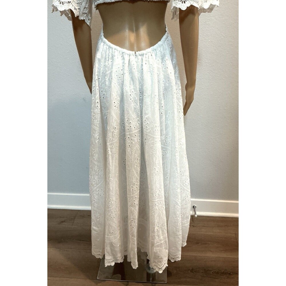 Mable White Merletto Eyelet Cut Out Maxi Dress - Medium NWOT - Picture 12 of 16